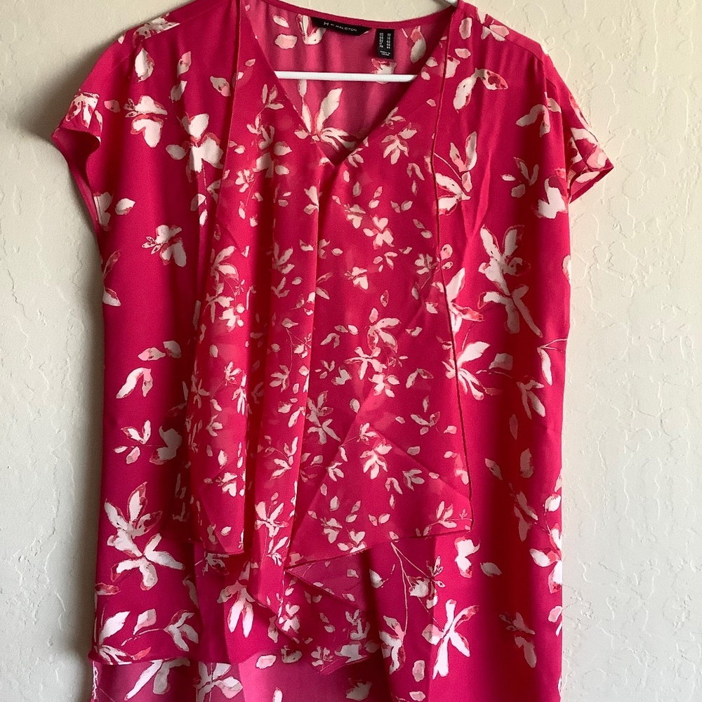 H by Halston blouse size 10 pink & creme